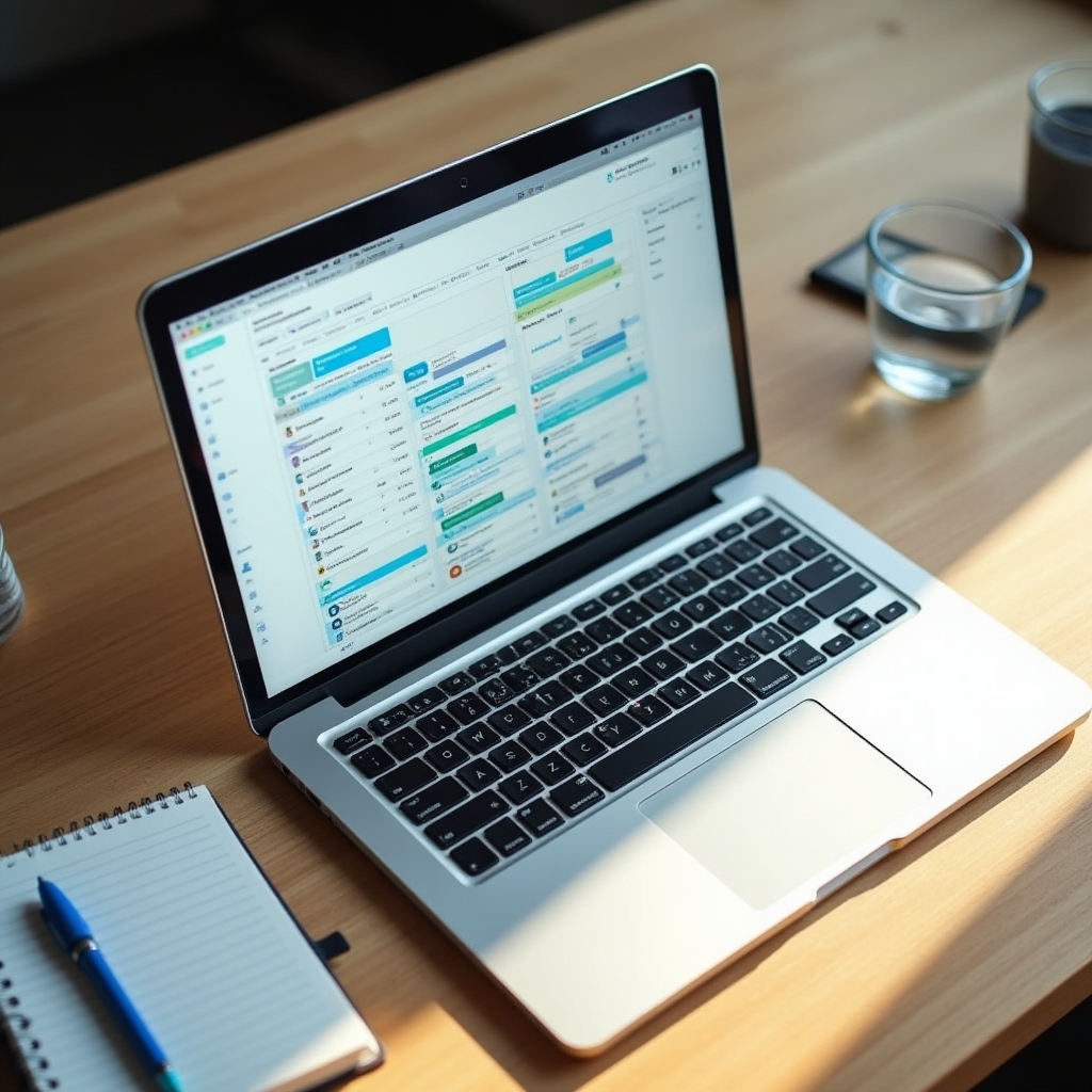 Digital workflow management screen showing organized task flows